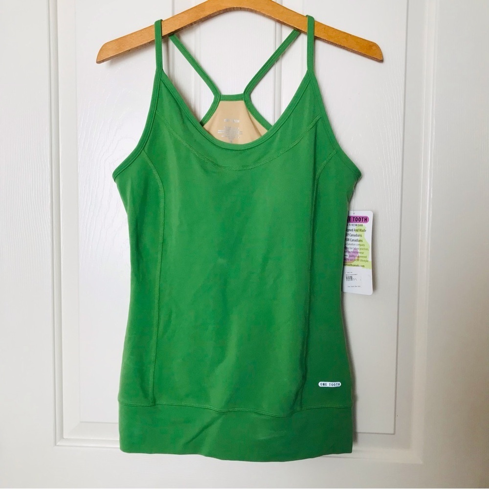One Tooth Racerback Tank Top Emerald Green Size Medium